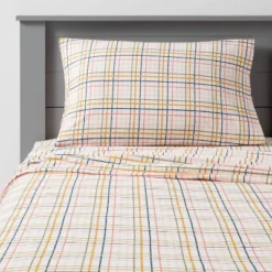 Plaid Print Cotton Kids' Sheet Set - Pillowfort™ -Hange Furni Store GUEST 066fee74 4bf5 465b b06b 5263416a00c4