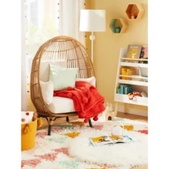 3' Faux Fur Round Kids' Rug White - Pillowfort™ -Hange Furni Store GUEST 19a1d8a7 a83f 4a58 a225 4c2aa90c6fc4