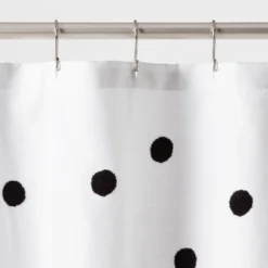 Dot Textured Kids' Shower Curtain Black - Pillowfort™ -Hange Furni Store GUEST 341ef669 f37f 4b90 8c93 b358557c9ae8