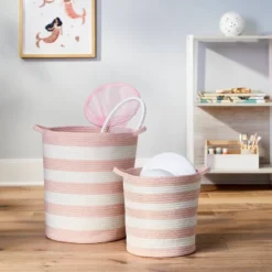 Striped Coiled Kids' Rope Basket - Pillowfort™ -Hange Furni Store GUEST 78986f3a 45d7 45d0 9225 0dd9d2eb9e06