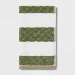 Striped Kids’ Towel Green With SILVADUR™ Antimicrobial Technology Green - Pillowfort™ -Hange Furni Store GUEST 87baf665 c14f 45e4 9e22 7f5a28f02752