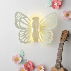 Butterfly Wood Lit Kids' Wall Decor Cream - Pillowfort™ -Hange Furni Store GUEST b3cbb6e1 bc0c 4879 995b 9742aeb143db