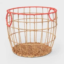 Natural With Fresh Melon Rim Kids' Woven Basket Red - Pillowfort™ -Hange Furni Store GUEST cf1d420b 4f34 4b13 ba0e 40a06c683c4e