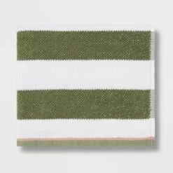 Striped Kids’ Towel Green With SILVADUR™ Antimicrobial Technology Green - Pillowfort™ -Hange Furni Store GUEST d018da92 512a 49ee 8079 56bfb90617b9