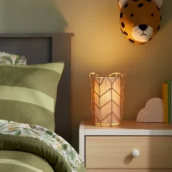 Rattan Tulip Cylinder Bedside Kids' Lamp - Pillowfort™ -Hange Furni Store GUEST d3538ec0 b48e 4a7b bee3 b3b512b7e7cb